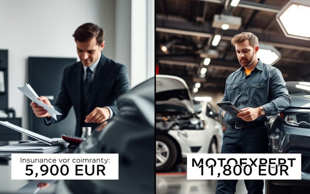 Wycena ubezpieczyciela 5 900 EUR vs MOTOEXPERT 11 800 EUR