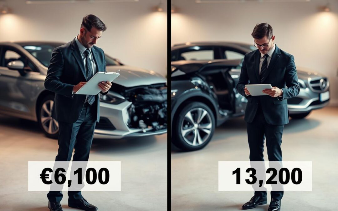 Wycena ubezpieczyciela 6 100 EUR vs MOTOEXPERT 13 200 EUR