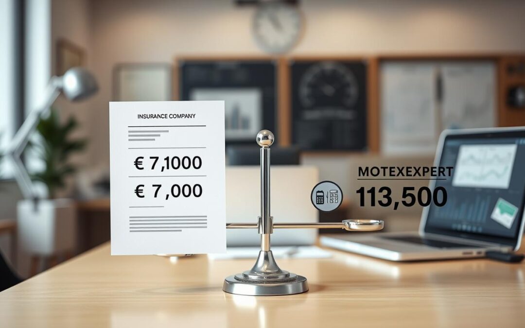 Wycena ubezpieczyciela 7 100 EUR vs MOTOEXPERT 13 500 EUR