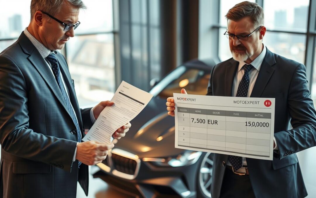 Wycena ubezpieczyciela 7 500 EUR vs MOTOEXPERT 15 000 EUR