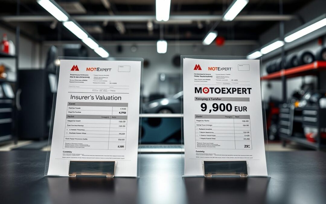 Wycena ubezpieczyciela 4 700 EUR vs MOTOEXPERT 9 900 EUR